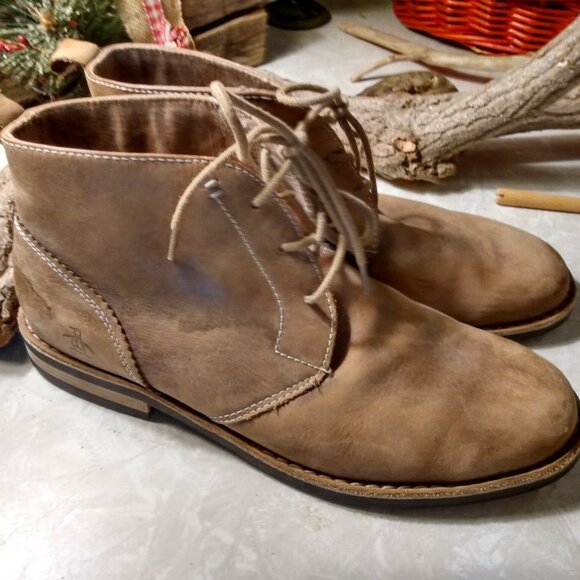 Penguin Men\'s Leather Merle Ankle Chukka Boots Shoes Shitake 8.5 main image 5